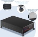 Under Bed Storage with Wheels, 2Pack Underbed Storage Containers with Lids, Metal Rolling Under Bed Shoe Storage Drawer for Clothes, Shoes,Toys- Black